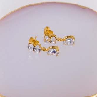 Golden Dewdrop Stream Küpe