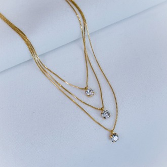 Triple Diamond Elegance Kolye