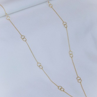 Golden Twin Circles Kolye