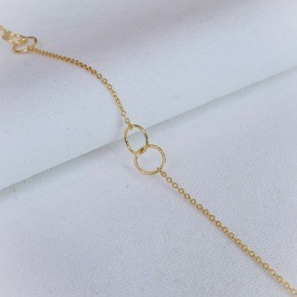 Golden Twin Circles Kolye