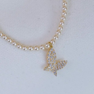 Pearl Butterfly Kolye