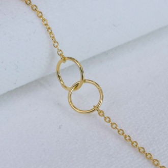 Golden Twin Circles Kolye