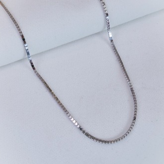 Silver Chain Cube Kolye