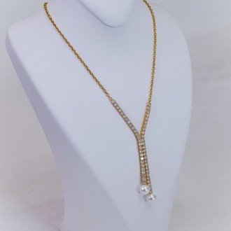 Tiny Golden Pearl Kolye