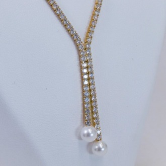 Tiny Golden Pearl Kolye