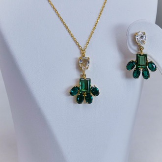 Emerald Bloom Gold Set