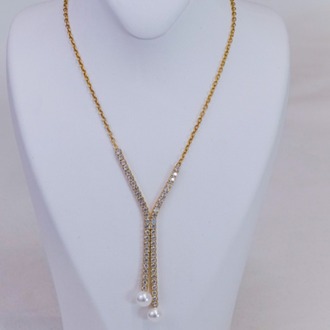 Tiny Golden Pearl Kolye