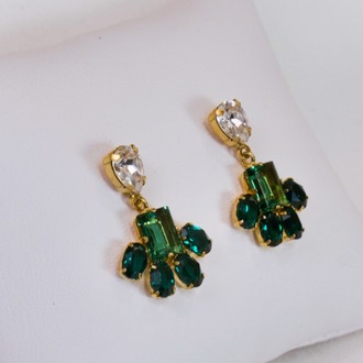 Green Stone Elegance Küpe