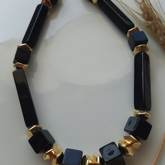 Siyah-Gold Kolye