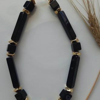 Siyah-Gold Kolye