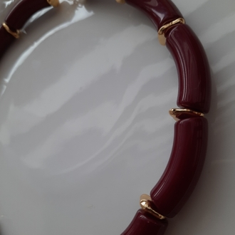 BORDO GOLD DETAYLİ KOLYE