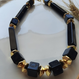 Siyah-Gold Kolye
