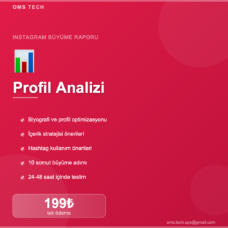 Instagram Profil Analizi ve Büyüme Önerileri | Yapay Zeka | 199₺