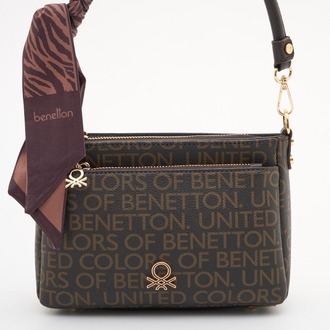 BENETTON Monogram Desen Orta Boy Kol Çantası bnt1898