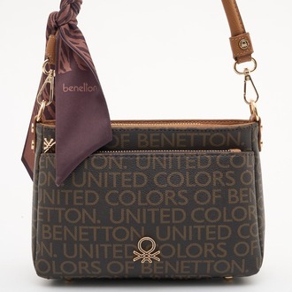 BENETTON Monogram Desen Orta Boy Kol Çantası bnt1898