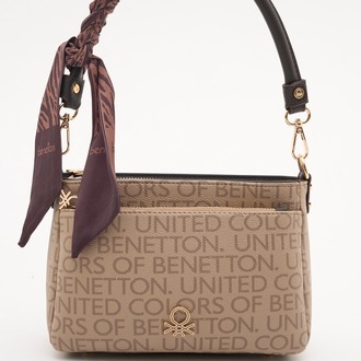 BENETTON Monogram Desen Orta Boy Kol Çantası bnt1898