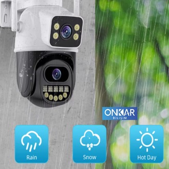 6MP 1080P Full HD Wi-Fi Çift Lensli Gece Görüşlü Suya Dayanıklı Dış Ortam Kamera