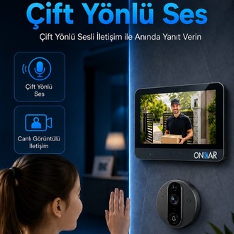 5MP Wifi Kameralı Kapı Zili Görüntülü Kapı Dürbünü Uzaktan Kontrollü Kablosuz Kamera