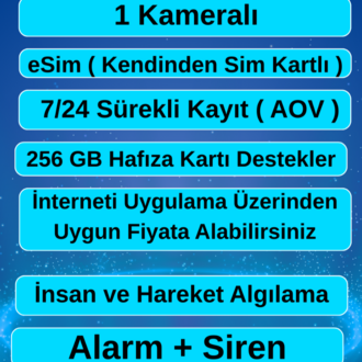 3MP eSİM KENDİNDEN SİM KARTLI GÜNEŞ ENERJİLİ AOV 7/24 KAYIT GÜVENLİK KAMERASI