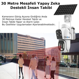 ONKAR 4MP eSim Özellikli Güneş Enerjili 7/24 Kayıtlı Güvenlik Kamerası
