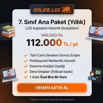 Online LGS - 7. Sınıf Ana Paket (Yıllık)