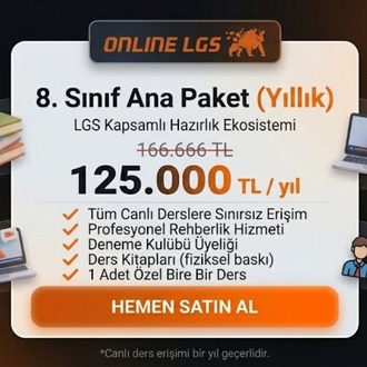 Online LGS - 8. Sınıf Ana Paket (Yıllık)