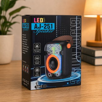 LED Işıklı Taşınabilir Bluetooth Hoparlör (AJ-251)