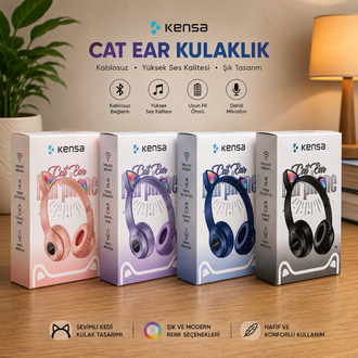 Kedi Kulaklı Kablosuz Kulaklık (Cat Ear)