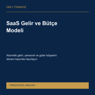 SaaS Gelir ve Bütçe Modeli — Türkçe Excel