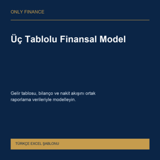 Üç Tablolu Finansal Model — Türkçe Excel
