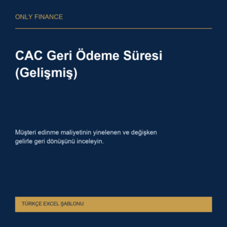 CAC Geri Ödeme Süresi (Gelişmiş) — Türkçe Excel