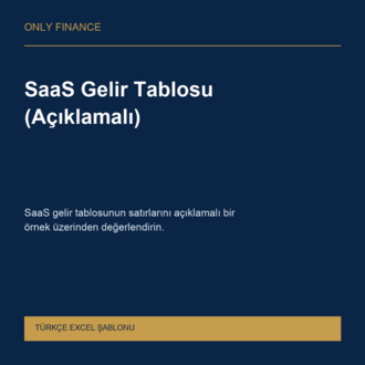 SaaS Gelir Tablosu (Açıklamalı) — Türkçe Excel
