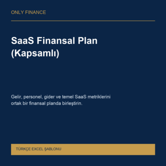 SaaS Finansal Plan (Kapsamlı) — Türkçe Excel