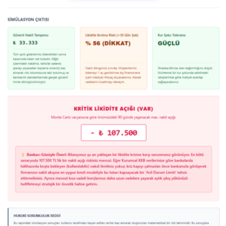 NAKİT AKIŞI KRİZ TESTİ (VaR) - Bağımsız Risk Simülatörü