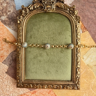 14K Gold Kaplama VIP Zirkon Taşlı Nazar Boncuk Detaylı Bileklik 
