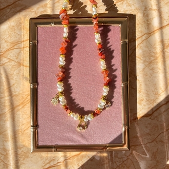 Kırık Taşlı Charm Kolye 