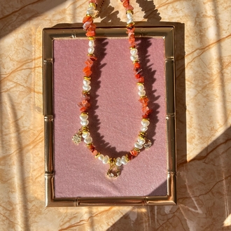 Kırık Taşlı Charm Kolye 