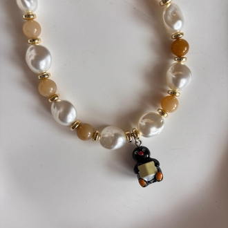 Penguen Figürlü El Yapımı Kolye 