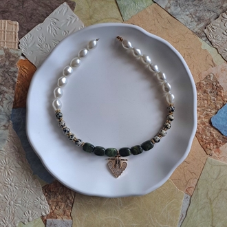 Zirkon Taşlı Charm Detaylı Kolye 