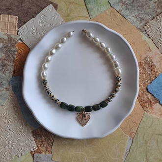 Zirkon Taşlı Charm Detaylı Kolye 