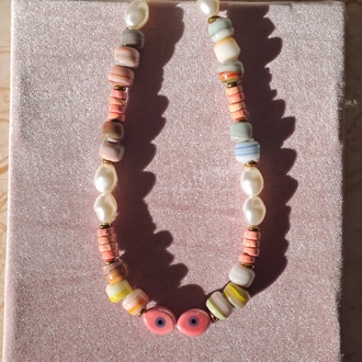 Pastel Tonlu Göz Kolye 