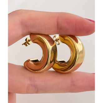 Bold Yarım Model Çelik Halka Küpe (2,5cm)