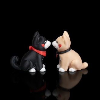 Sevimli Aşık Köpekler Masa Süsü