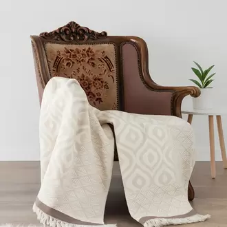 %100 Pamuk Premium Çok Amaçlı Tv Battaniyesi & Tv Şalı & Throw - 130X170 cm - KAHVE