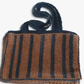 Çizgili Hasır Omuz Çantası | Striped Woven Shoulder Bag