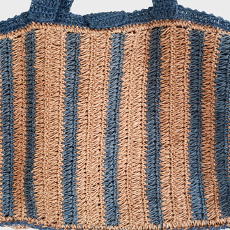 Çizgili Hasır Omuz Çantası | Striped Woven Shoulder Bag