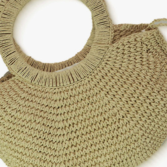 El Yapımı Doğal Dokulu Örgü Çanta | Minimalist Bej Tote | Handcrafted Woven Crochet Tote Bag
