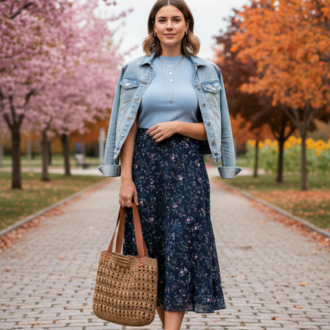 Taba Hasır Örgü Omuz Çantası Deri Askılı | Tan Woven Straw Shoulder Bag Leather Handles