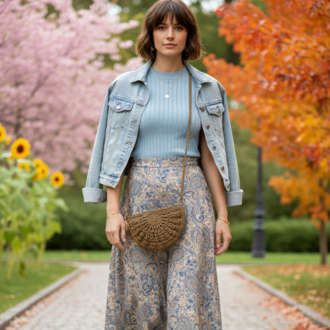 Kahverengi Örgü Yarım Ay Çanta | Brown Woven Half Moon Crossbody