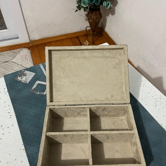 Ahşap 4 Bölmeli Takı Aksesuar Saat Kutusu